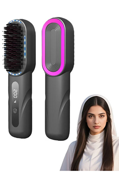 AirYoung Wireless Hair Brush, Ceramic Coating Portable Hair Straightener Hot Comb Negative Ion Hair Comb for