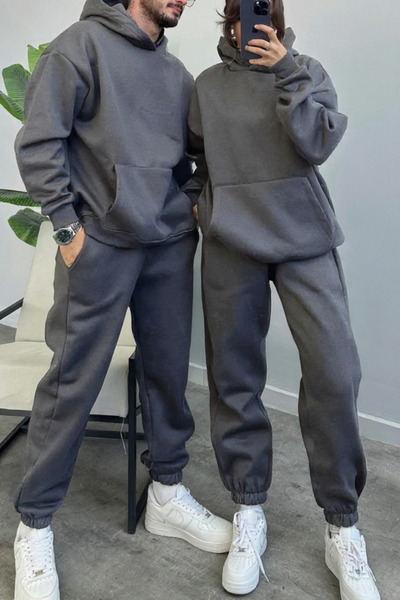 ruNadeS Unisex Couples' Special 3 Thread O Oversized Thick Winter Tracksuit Set Single