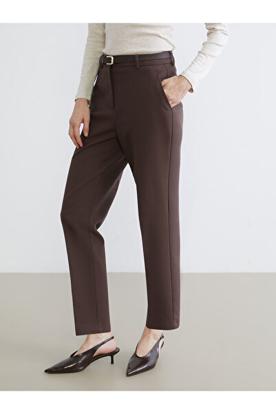 LC Waikiki Peak New Season Women's Cigarette Pants with Belt at the Waist