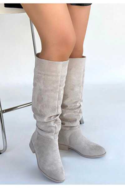 ALFA AKSESUAR 03 Winda beige suede bellows boots