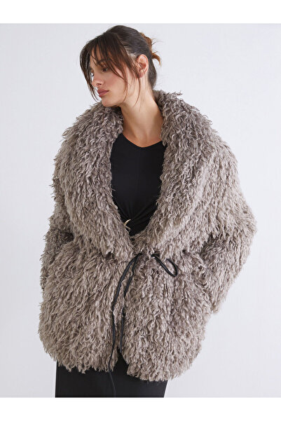 LC Waikiki Özmarka New Season Crew Neck Women's Fur Coat
