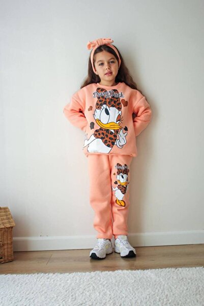 ARBİ kids Female Child Daisy Duck Three Yarn Fleece-Lined Cloth Dual Set