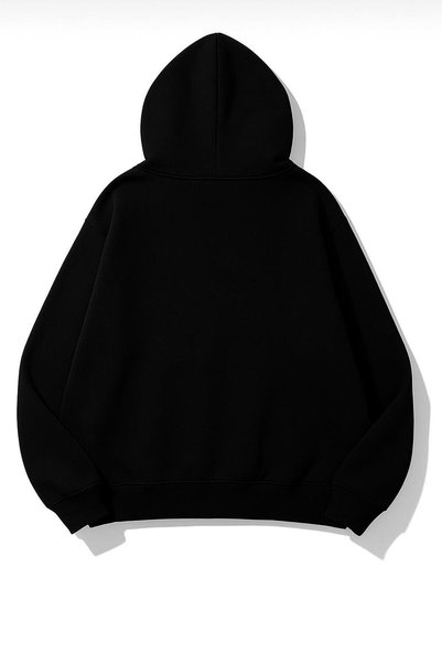 libukes Hooded Inside Polar Cherry Printed Black Women's Hoodie Sweatshirt