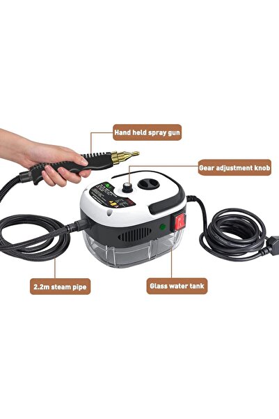 Alim Steam Cleaner 2500W Portable Handheld, 1.5L Tank, High-Pressure 3BAR, White