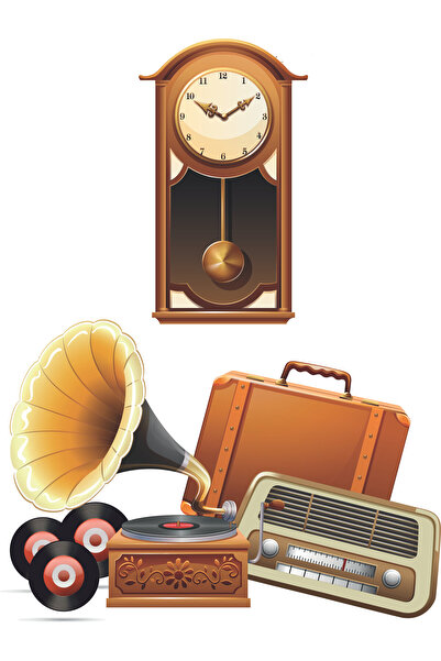 Yznhome Çocuk odası – Retro 80’ler nostalji objeleri zebra perde – la-729-80ler