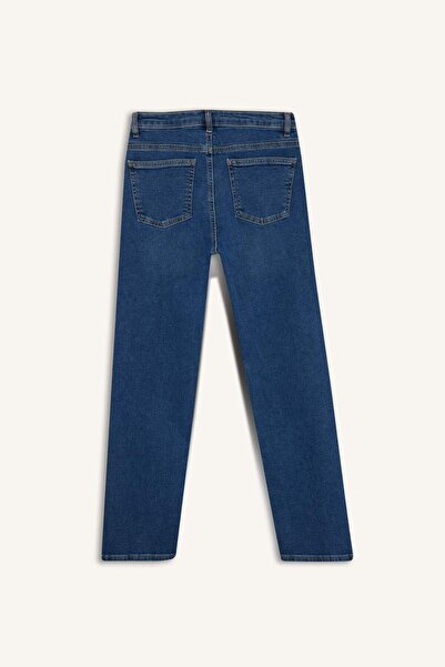 DeFacto Comfort Straight Normal Waist Ankle Length Jean Washed Pants F9726Ax25Wn