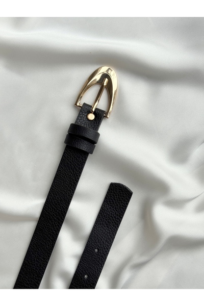 KIRASE Women's Gold Stylish Trouser Belt, Jacket Belt, Dress Belt Size 110 - Width 2.2 cm