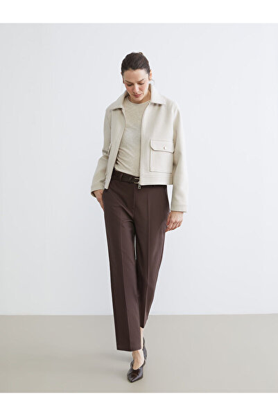 LC Waikiki Peak New Season Women's Cigarette Pants with Belt at the Waist