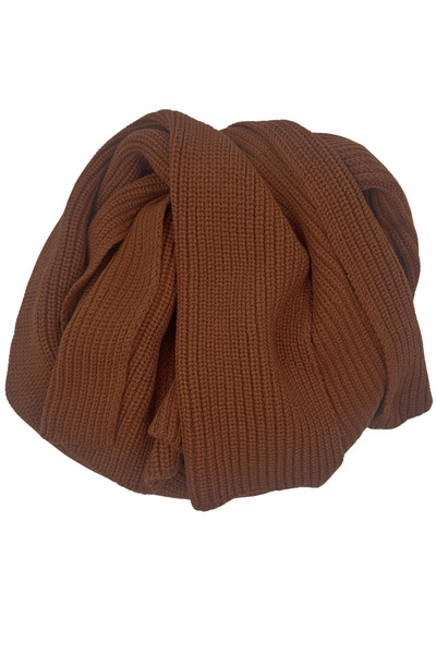 Sofist İstanbul Bitter Brown Oversized Plain Knit Long and Wide Unisex Thick Scarf Shawl