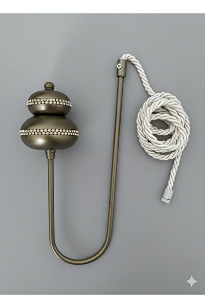 MMTHOME Kornişe Takılan Metal Kolbağı Perde Aksesuarı 1 Adet (Duvar Delmeden ...