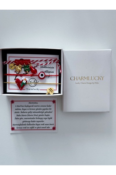 CHARMLUCKY Papatyali Kalp-Charm Marteni̇çka Combination
