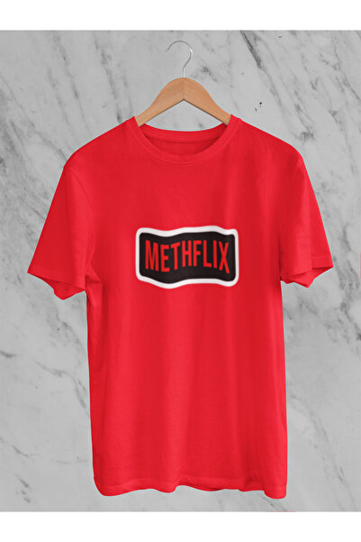 MG تيشيرت METHFLIX مطبوع برقبة دائرية من القطن OV قصة فضفاضة ALIP بأكمام قصير...