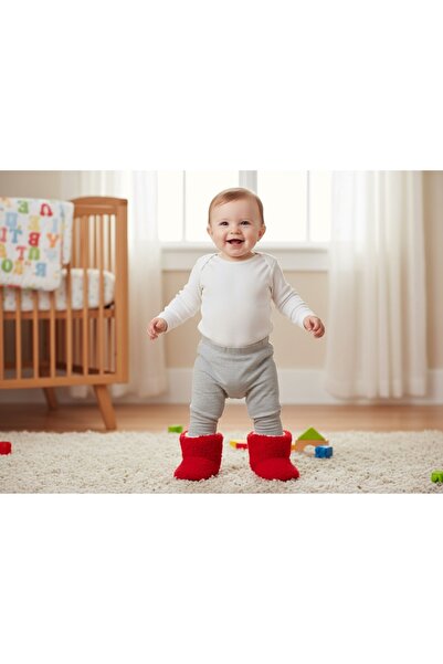 gigigiyim Solid Color Teddy Girl Baby Slippers