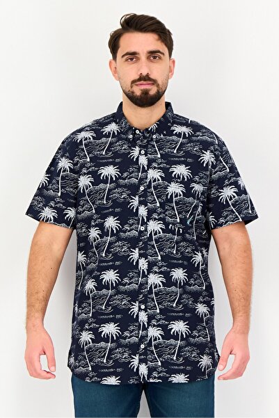 Nautica Men Classic Fit Allover Print Short Sleeve Casual Shirt, Multicolor