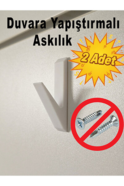Lizard Duvara Yapıştırmalı Askılık Modern Minimalist Yapışkanlı Askı Beyaz Re...