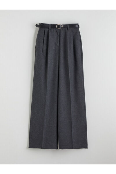 LC Waikiki Beli Kemerli Loose Fit Women's Pleated Trousers