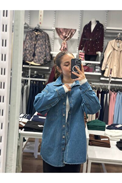 Oversize Denim Gömlek Ceket