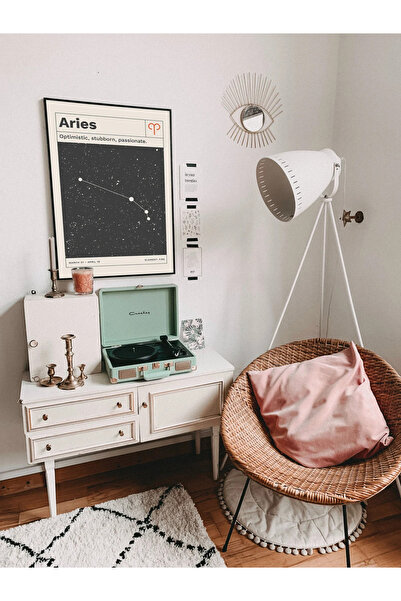 Esci Design Framed Aries Zodiac Chart - Zodiac Chart - Astrology Chart - Star Map Chart - Living Room Chart