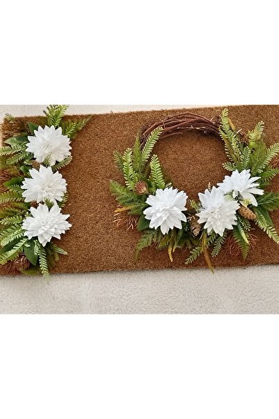 JollyShop Beyaz Çiçekli kapı süsü