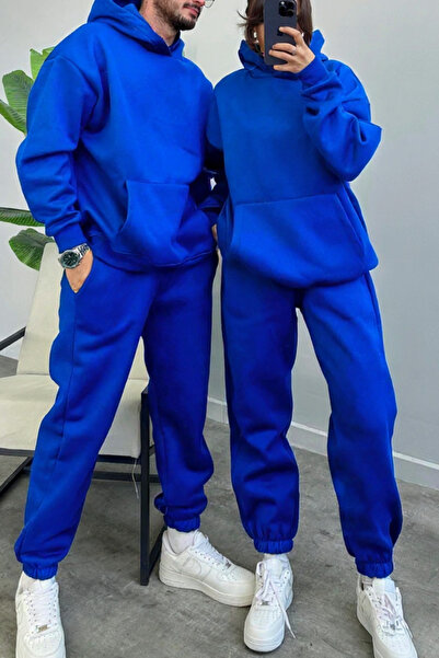 ruNadeS Unisex Couples' Special 3 Thread O Oversized Thick Winter Tracksuit Set Single