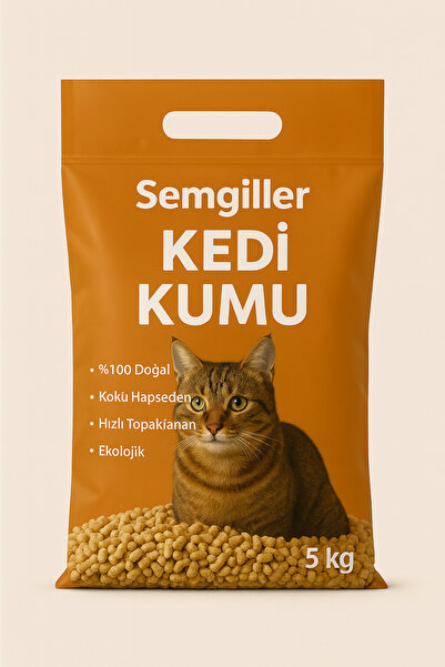 Semgiller Doğal Çam Peleti Kedi Kumu 10 Lt 5 Kg Yüksek Emicilik Koku Tutucu Ç...