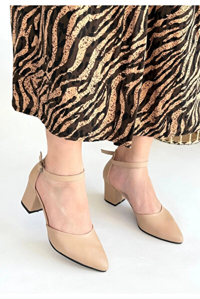 ALFA AKSESUAR 03 Mulen Pantofi cu toc din piele nudă