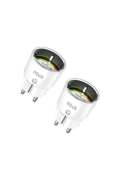 Nous Έξυπνη πρίζα WiFi με παρακολούθηση κατανάλωσης ενέργειας, A1T, Tasmota, 2 τεμάχια