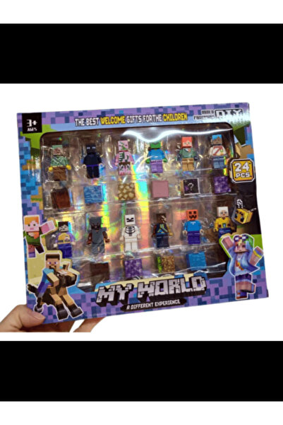 MINECRAFT Set of 24 MineCraft mini figures, Lego compatible, 5 cm