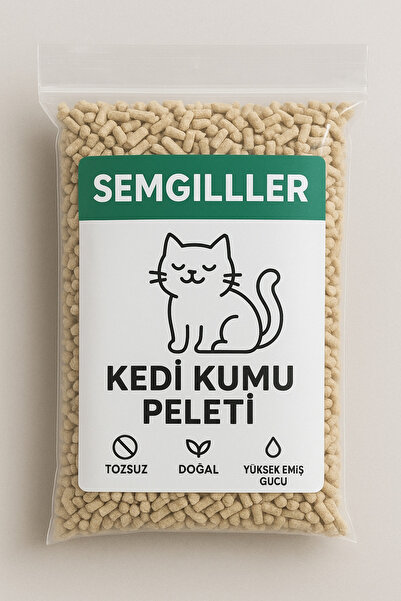 Semgiller %100 Doğal Çam Peleti Kedi Kumu 2 Kg Yüksek Emicilik Koku Hapsedici