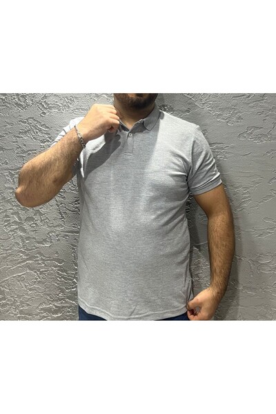 KILIÇ MODA Men's Gray Polo Neck T-Shirt