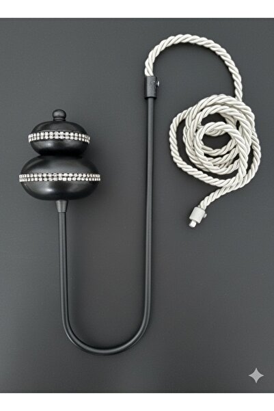 MMTHOME Kornişe Takılan Metal Kolbağı Perde Aksesuarı 1 Adet (Duvar Delmeden ...