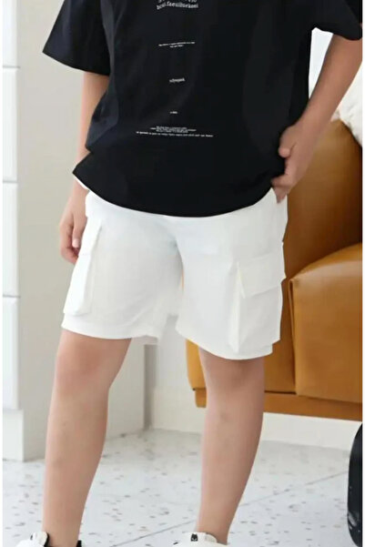 Alesaei-mondo tondo Boys' white shorts 4122