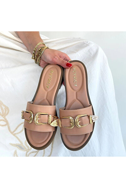 ALFA AKSESUAR 03 Sene Beige Skin Slippers