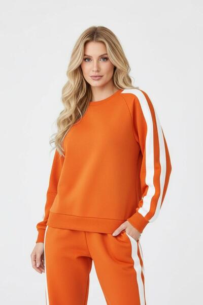 Bliss Women's Oversized Stripe Bottom Top Tracksuit Set