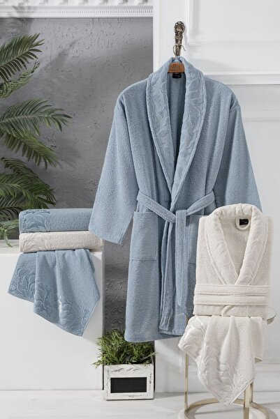 Fiesta Tekstil طقم رداء حمام إيليت مكون من 6 قطع