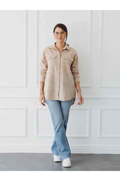 Vox Collection Desenli Büyük Beden Gömlek