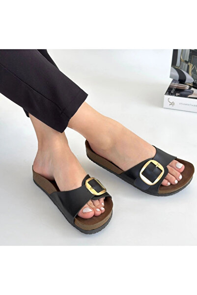 ALFA AKSESUAR 03 Zooy Black Skin Slippers