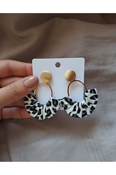 Velora Pinza Kadın Leopar Küpe