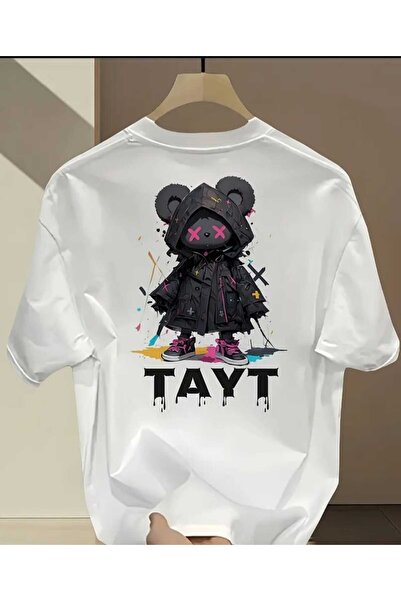 ORVIO Group Gothic Teddy Bear and Neon Printed T-Shirt