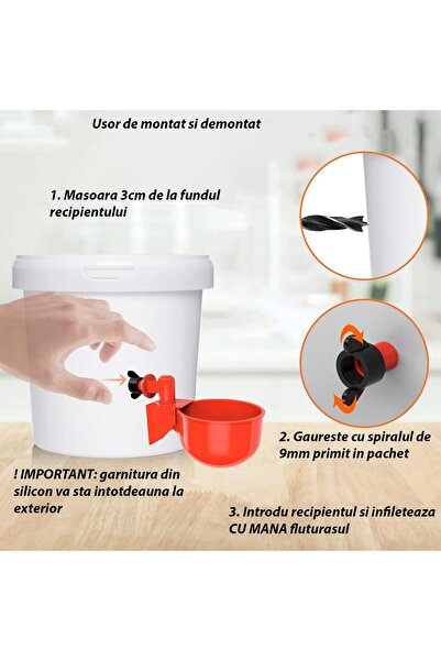 Onuvio Set of 9 Automatic Waterers for Small Poultry: Ducks, Geese, Guinea Fowl, Chickens, Hens and Turkeys