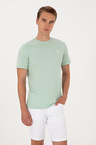 U.S. Polo Assn. Men's Regular Fit Crew Neck Aqua Green T-Shirt