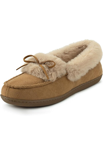 OEM Women's fur slippers, non-slip sole, size 40, Beige
