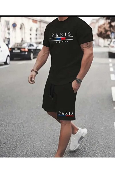 ORVIO Group Paris and'Je t'Aime' Written T-Shirt and Shorts Set