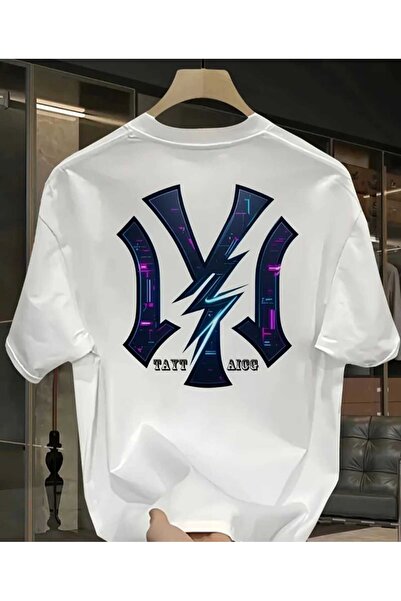 ORVIO Group Neon Lightning Logo Printed T-Shirt