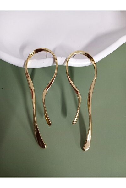 mos&more Marka Model, Gold Çelik Büyük Hafif Kadın Küpe