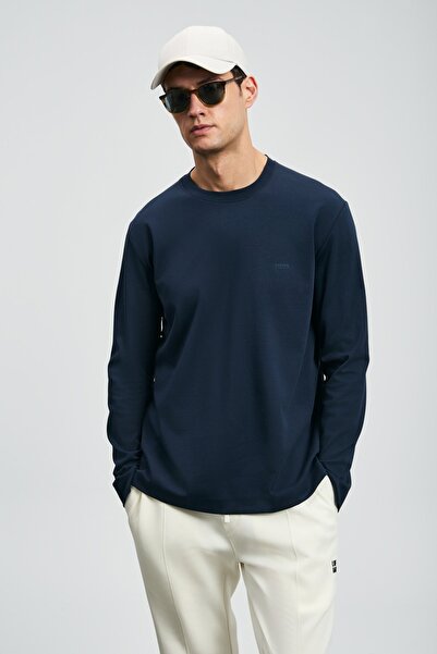Lufian 112020056 Victor Long Sleeve T-Shirt Men's T-Shirt Dark Blue