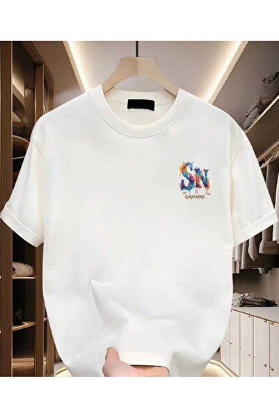 ORVIO Group Watercolor Letters Printed T-Shirt ('s & N')