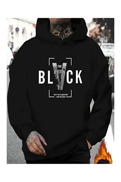 ORVIO Group Hanorac cu tematică urbană cu sloganul „The Black”