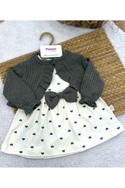 MODA Bebek Elbise Kalp Desenli