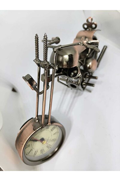 Meya design Retro Motosiklet Figürlü Masa Saati